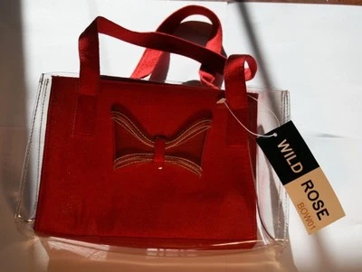 Bolso de hombro desmontable de tela roja Wild Rose nuevo con etiquetas - ¡Muy lindo! Foto 1 de 4