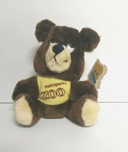 Giocattolo peluche vintage 1980 Dakin Metroparks Zoo Buddy Marrone orsacchiotto 6" con etichette - Foto 1 di 3