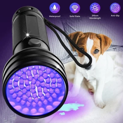 UV Schwarzlicht 51 LED Taschenlampe Haustiere Urin Detektor Ultraviolett Lichter - Bild 1 von 4