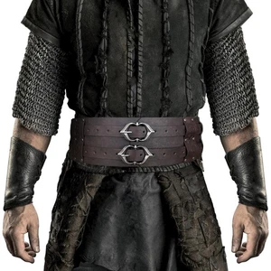 Viking Wide Armor Corset Belt, Medieval Faux Leather Knight LARP Costume (Brown) - Bild 1 von 6