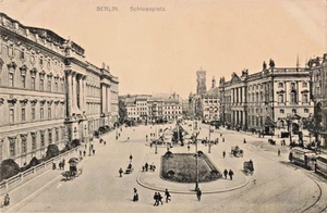 De Berlin Germania-Schloss Plaza-vintage c1908 cartolina fotografica reale seppia (F8) - Foto 1 di 4