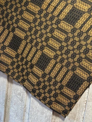 New Primitive Colonial Mustard Black WESTBURY KING COVERLET Bedspread Cover - Image 1 of 2