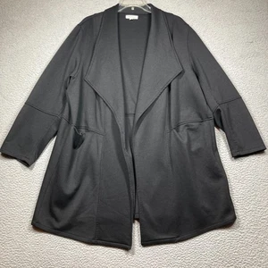 Max Studio Jacke Damen Plus 2X schwarz offene Fronttaschen Stretch Relaxed - Bild 1 von 9