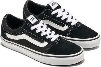 Vans Women's Ward Sneaker Size 6.5 UK , Suede Canvas Black White (New With Box)