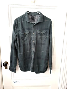 Vans Baumwollhemd Tailored Fit M grün Grunge Skater Y2K Herbst Lagenlook Knopfleiste - Bild 1 von 5