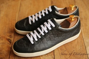 Gucci Ace Schwarz Leder Schuhe Turnschuhe Sneaker Herren UK 8 G US 9 EU 42 - Bild 1 von 9