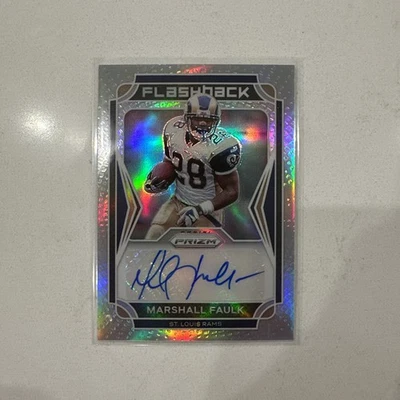 2021 Panini Prizm-Football Marshall Faulk "Flashback" Auto-Silver Holo 2 /149 - Image 1 of 4