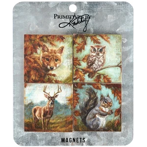 Fall Animals Magnet Set "0.3 x 5 x 6 in" Novelty Primitives by Kathy Home New - Picture 1 of 2