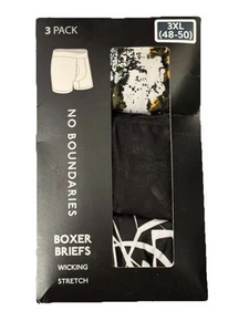 New No Boundaries Men’s Wicking Stretch Boxer Briefs 3 Pack, Size 3XL - Picture 1 of 1