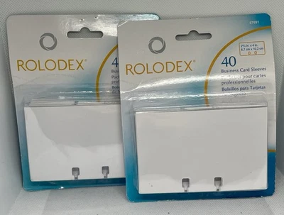 (2) 40 Rolodex Refill Cards Genuine Business Card Sleeves 67691 Sealed Package - Image 1 of 2