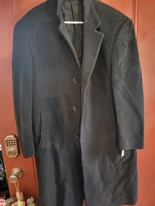 Men's Jos A. Bank XL Black Pea Coat - Picture 1 of 6