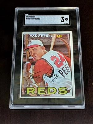 1967 Topps Baseball 476 Tony Perez HOF SP SGC 3 MUITO BOM ESTADO - Imagem 1 de 2