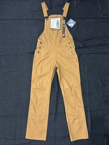 Dovetail Workwear Freshley Overalls Womens Size 2/30 Brown Stretch Canvas - NEW - Picture 1 of 13