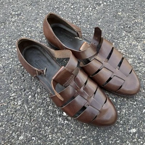 G.H. Bass & Co Brown Leather Fisherman Sandals Mens Size 12 - Picture 1 of 11
