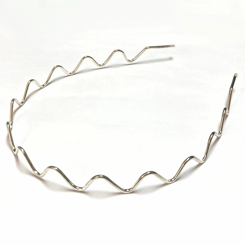 Women's Thin Slim Headband Metal Hair Band Curly Wavy Gold Silver Made in France - Image 1 of 1