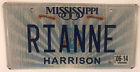 Vanity RIANNE RYANNE RIANNA license plate Rhiannon Riana Rhianna Rheanna Ryane