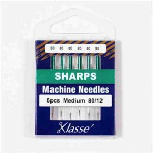Klasse Sewing Machine Needles - Sharps/Microtex 80/12 - 6 pack - Picture 1 of 2