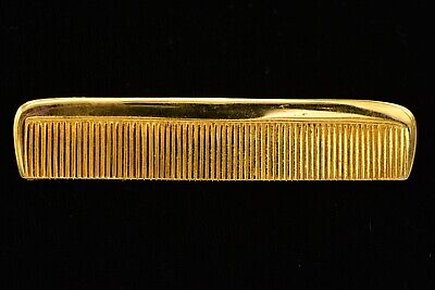 Vintage Pin Brooch Brushed Gold Large Comb Ha...