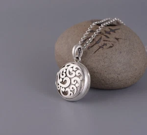 I05 Rimorchio Buddhistisch da Aprire Argento 990 Opaco Rankenornament - Foto 1 di 3