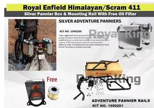 "Caja y riel de plata del Himalaya/Scram Royal Enfield con filtro de aceite gratis" - Imagen 1 de 12