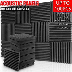 20-100pcs Studio Acoustic Foam Sound Absorbtion Proofing Panel Wedge 30x30x5cm