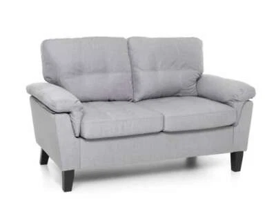 Divano 2 posti denver grigio in tessuto per ufficio casa sala attesa cm 145 - Immagine 1 di 2