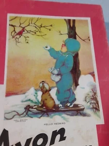 MCM AVON JIGSAW PUZZLE ( HELLO!REDBIRD C.MOSS 1943 LITHOGRAPH)INTERLOCKING  - Picture 1 of 7