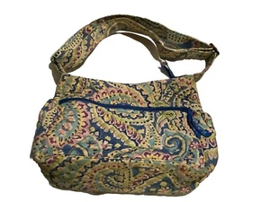 Vera Bradley Azul Verde Púrpura Pequeño Bolso de Mano Cartera Patrón Retirado 10x13x4 LEER - Imagen 1 de 13