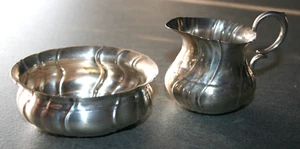 Altes Milchkännchen und Zuckerschale Zucker Dose aus Silber ? Kaffee Gedeck - Bild 1 von 8