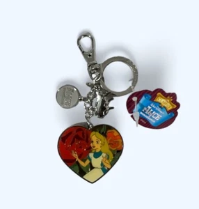 Alice in Wonderland Silver Charm Keychain With The Flowers - Picture 1 of 2