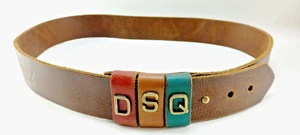Belt DSQUARED Vintage DEAN DSQUARED Brown Leather Buckle Men's Belt L 100 cm - Picture 1 of 13