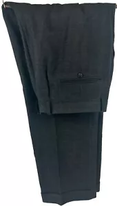 Men’s Italian Dress Pants herringbone Slacks Sz 36X30 Linea Naturale Dark Brown - Picture 1 of 24