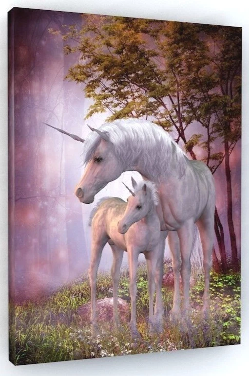 STUNNING UNICORN CANVAS PICTURE PRINT WALL ART - Image 1 of 4
