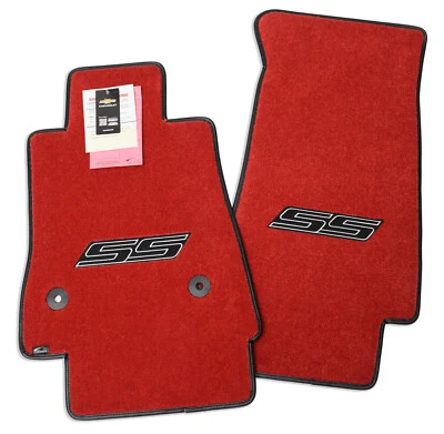 2010-2015 Chevrolet Camaro SS Front Floor Mats Bright Red Premium 32oz Quality - Image 1 of 4