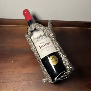 Vintage Wine Bottle Holder Server Silver Plated Adjustable Grape Vine - Picture 1 of 11