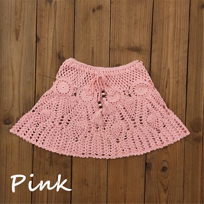 Crochet skirt with Short  fringe Women boho Skirt Bikini Swim Skirt 9 colors - Image 1 of 4