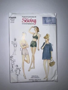 Tracked Vogue V9255 Sewing Pattern Bra Shorts Cover-up 1960S Size 6-22 Uncut - Picture 1 of 2