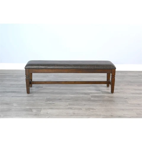 Pemberly Row Modern / Contemporary Tobacco Leaf Dining Bench with Cushion Cover