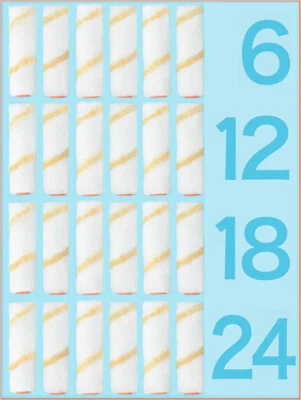 CUBIERTAS DE RODILLOS DE PINTURA — Descuento a granel — Pintura de siesta de polietileno de microfibra genuina de 4” pulgadas Foto 1 de 3