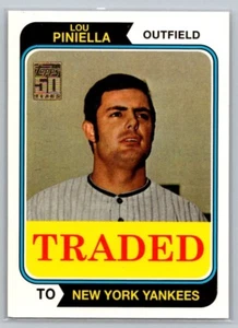 2001 Topps Reprint 74 Topps Traded Lou Piniella #390T - Picture 1 of 2