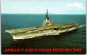 Appolo 11 & 12 Lunar Recovery Ship U.S.S. Hornet Anti-U-Boot Träger Postkarte - Bild 1 von 2