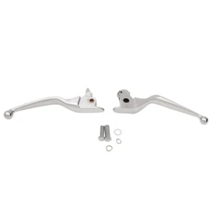 Chrome Smooth Wide Blade Ergonomic Levers 2014-2016 Harley-Davidson Touring - Picture 1 of 2