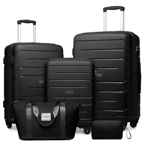 Luggage Sets 5 Piece, Expandable Luggage Hardside PP Suitcase Sets with TSA Lock - Picture 1 of 15