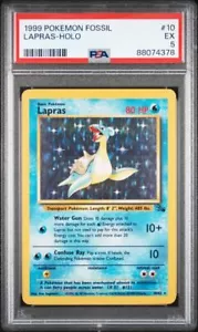 Pokemon - Lapras - 10/62 - Holo - PSA 5 - Fossil - 88074378 - Picture 1 of 2