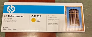 HP Q3972A 123A Yellow Toner Cartridge Genuine OEM NEW Sealed - Picture 1 of 3