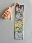 Vintage 1985 bookmark Unicorn peach tassel Dreams wings 1980s Sunshine Thoughts