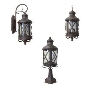 Aluminum Outdoor Exterior Lantern Wall Lighting Fixture Rusted Sconce Hanging S - Picture 1 of 4