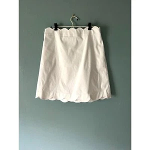 J McLaughlin white scalloped detail skirt with back zipper side pockets - Picture 1 of 4