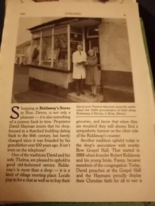 Xm50 Ephemera 1990 Article David Thelma Hayman Riddaway's Stores Bow - Picture 1 of 1