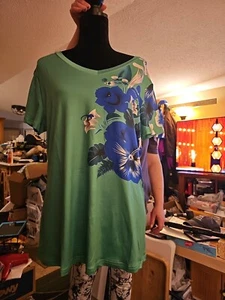 Stylewe Floral Print Women's Shirt Green 2xl - Picture 1 of 6